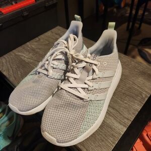 Adidas Light Gray and Mint Sneakers